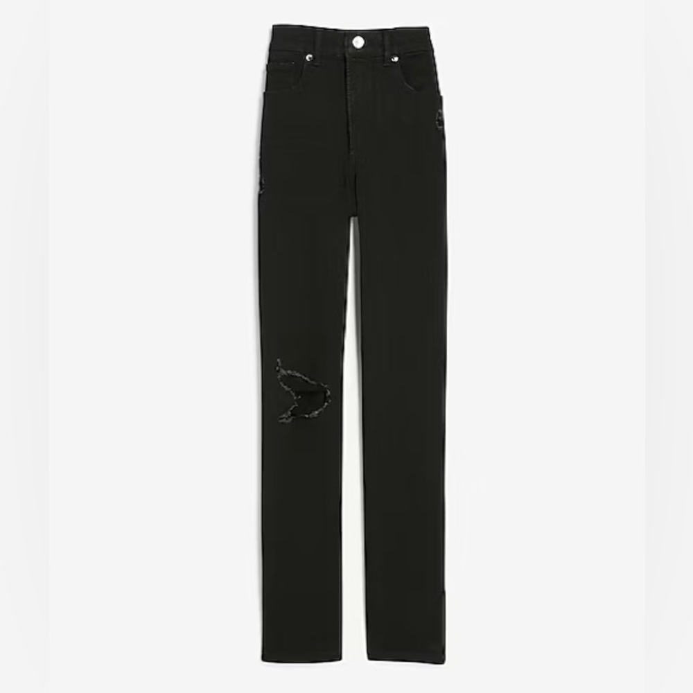 Express Super High Waisted Black Slim Jeans